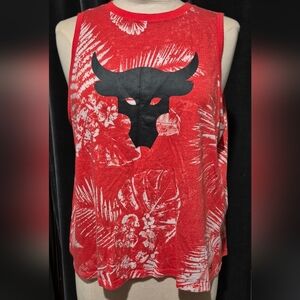 Under Armour Red Tank Top with Bull Logo